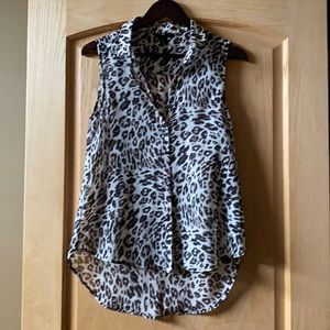 Sheer leopard tank blouse